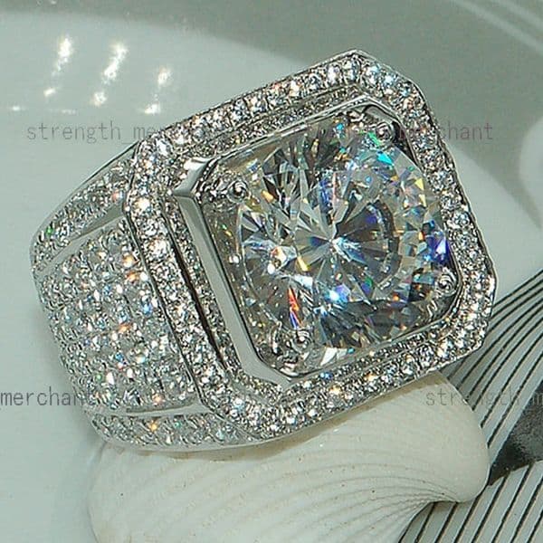 DAICY Mens Big Heavy Micro-inlaid Zircon Bling Hip Hop Ring
