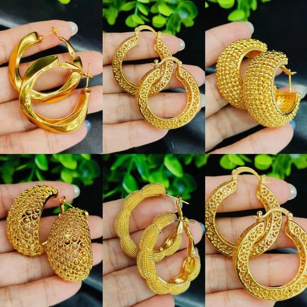 Gold-plated earrings hoop earrings ear accessories European and American popular drop earrings designer earrings moissanite earrings ohrringe gold earrings