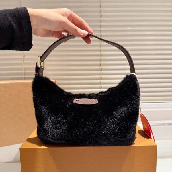 Designer bag sully hobo Handbag Faux Fur underarm bag Winter Teddy Lamb Wool Woman leather Luxury Shoulder bag