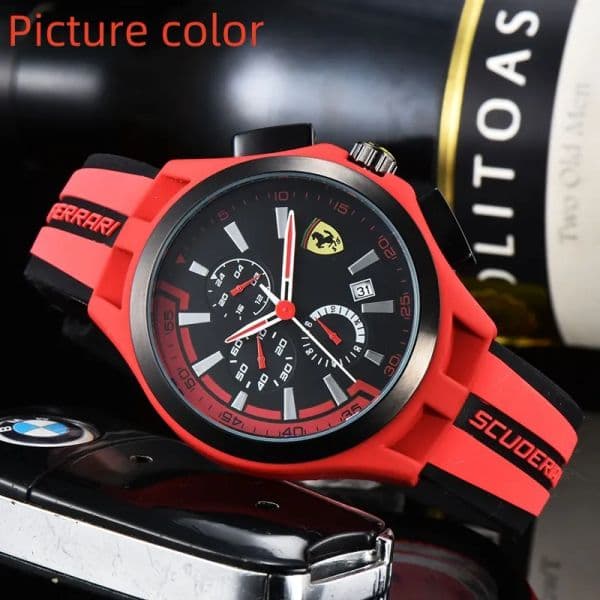 New Wrist Watches for Men 2024 New Mens Watches Six needles All Dial Work Quartz Watch High Quality Top Luxury Brand Chronograph Clock Rubber Belt Fashion