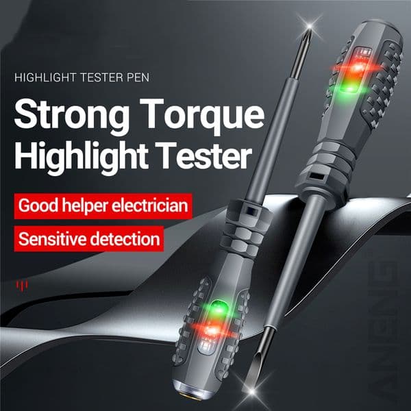 2Pcs/set Word/Cross Electrician Test Screwdriver AC Non-contact Induction Test Pen Voltage Tester Multifunctional Screwdrivers with Red Green Induction Lights