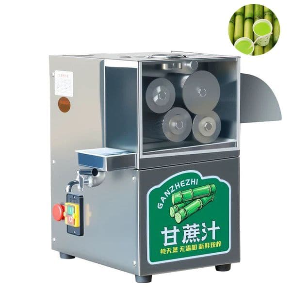Stainless Steel Electric Sugarcane Press Machine Desktop Sugar Cane Juicer Extractor With 4 Rollers for Food Truck