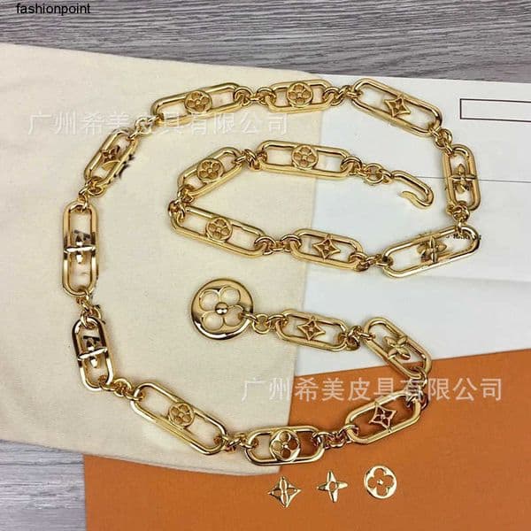 Belts belts for women designer Trendy high-end four leaf clover hollow metal waist chain luxury skirt decoration chain waist belt for women