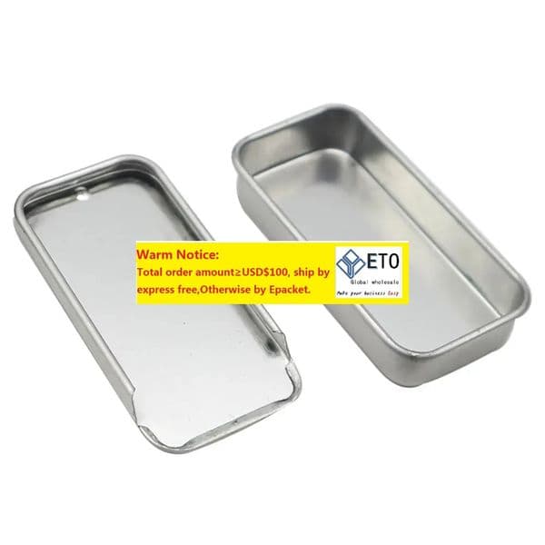 Top Fast White Sliding Tin Box Mint Packing Box Food Container Boxes Small Metal Case Size 80x50x15mm ZZ