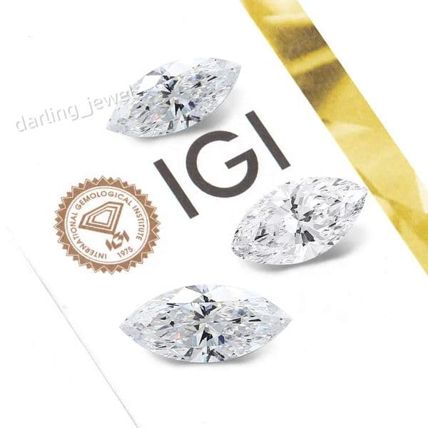 Speedin DEF Color HPHt CVD Fancy Shape Loose Diamond Marquise Cutting IGI GIA Certified Lab Grown Diamond