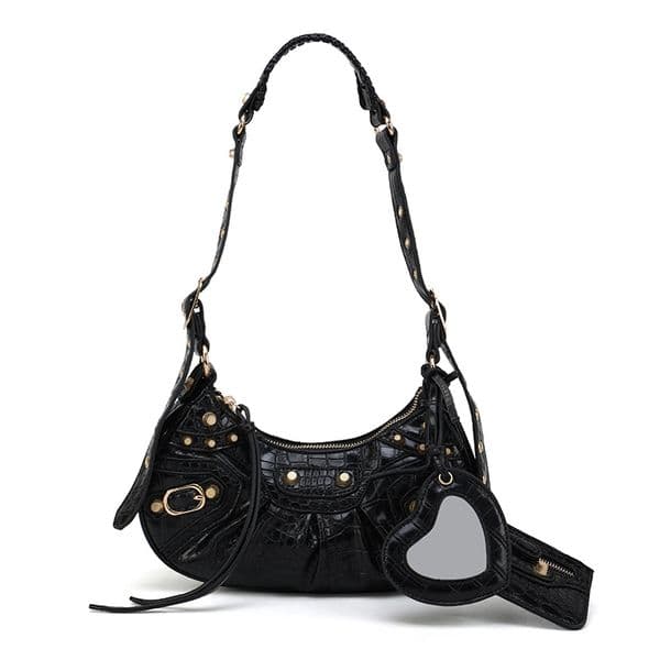 Half moon luxury designer bag LE CAGOLE shoulder bags designer women handbag pink white motorcycle black bag travel hobo luxury bag zippy crocodile te193