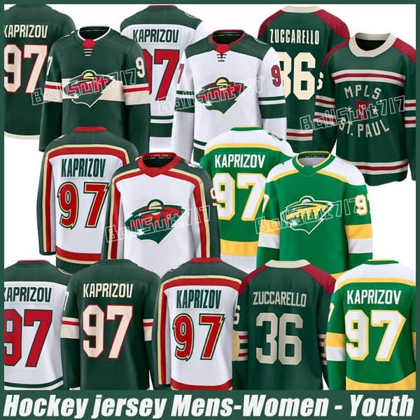 #97 Kirill Kaprizov Minnesota Wilds jersey #12 Matt Boldy #7 Brock Faber #36 Mats Zuccarello #29 Marc-Andre Fleury #23 Marco Rossi #14 Joel Eriksson Ek Hockey