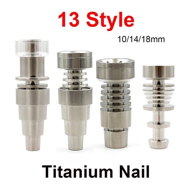 Titanium Nail 6 IN 1 10mm 14mm 18mm Male Female Joint Dual Function GR2 Hookah Glass Bongs Water Pipe Tools