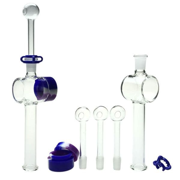 Goodsstore 7.5 Inch Glass Oil Burner Kit 10mm Male Pipe Thick Glass Nectar Collector DIY Assembly Smoking Pipes 10ml Silicone Container Reclaimer