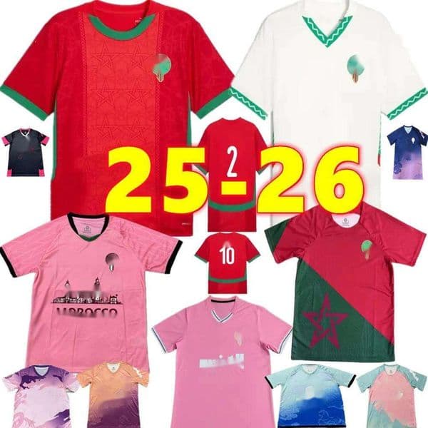 25-26 HAKIMI T Shirt NO10 Brahim Player ds Youth Sport Football T Shirt Classic Training ZIYECH Uniform Sweatshirt Jersey Tops Morocco man kids