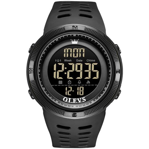 OLEVS Hot Sale Round dial fashionable and versatile men's sports timing single display student electronic Luminous watch
