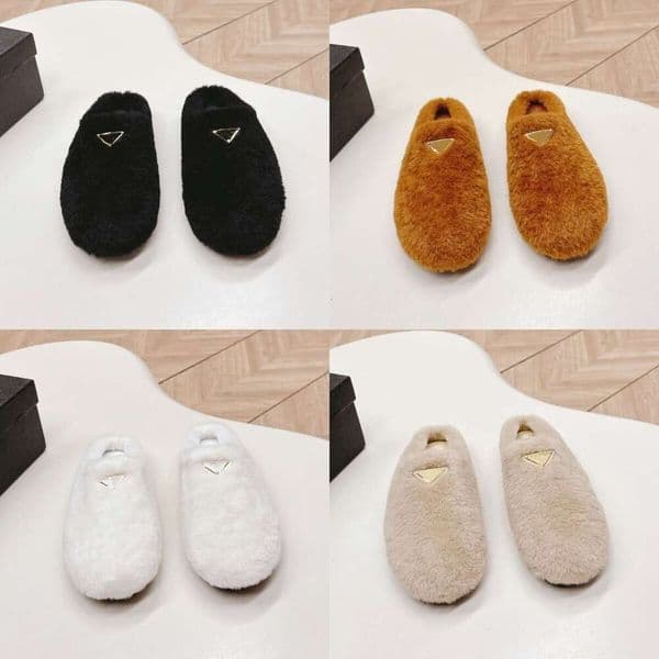 fur slide womens luxury brand dress furry slipper Designer indoor classic teddy tazz slipper loafer mule shoe dhgate flat casual fluffy fashion shoe winter snow boot