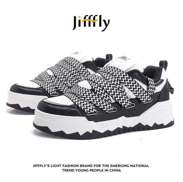 Jifffly 2026 New Black & White Panda Bread Shoes Couple Trendy Versatile Casual Sports Sneakers Anti-Slip Shock-Absorbing