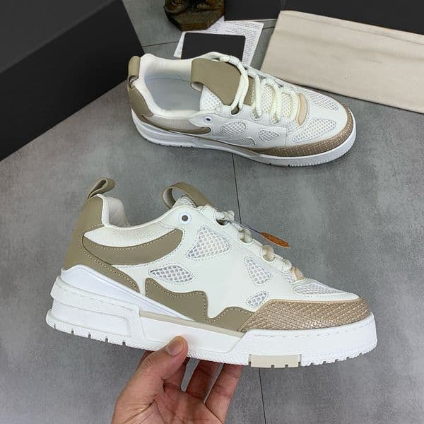 Designer School Skate Sneaker Embossed Platform Trainers Men Leather Casual Shoes Outdoor Sport 828