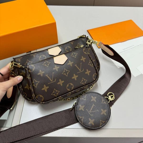 2025 10A Bags Fashion Ladies Genuine Leather Embossed Crossbody Old Flower Chain Handbags Luxury bag Letters Stripe Armpit Bag Designer Purse