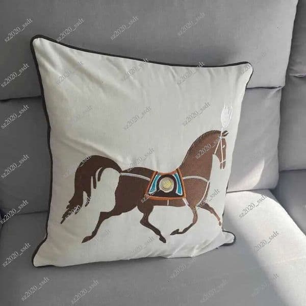 Designer Orange Rectangular Cushion Cover Solid Color Embroidered Pattern Pillowcase Comfortable Living Room Sofa Pillow Cover