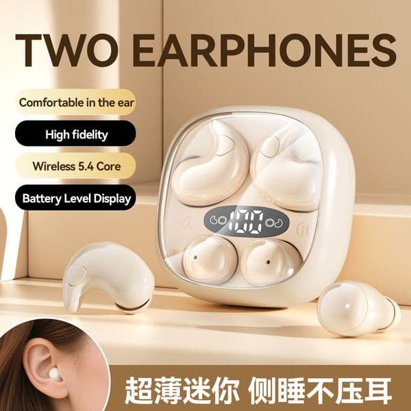 Private model 2-in-1 double earphones, wireless bluetooth earphones, sleeping mini, super small, super long battery life, universal for boys and girls