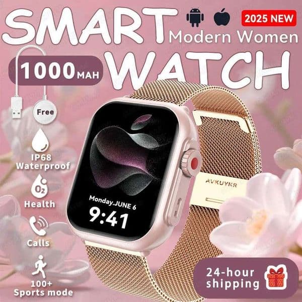 2025 New 1000mAh Long Battery Life For Men Women Fiess Sports BT Call Waterproof Full Touch Smart Watch