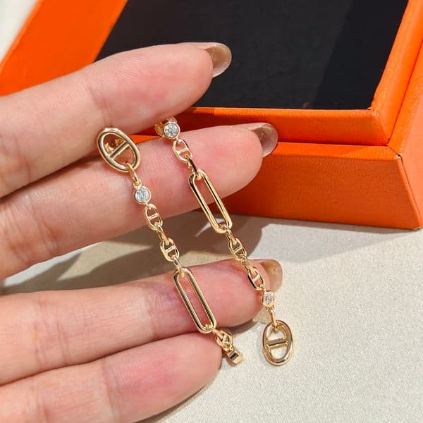 top Earrings women's Designer earrings for woman luxurious Stud earrings jewelry minimalist full diamond zircon earrings trendy and simple pig nose earrings H002