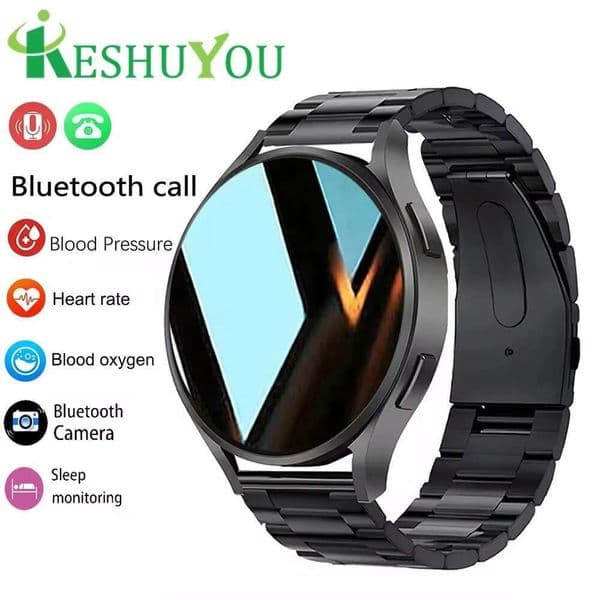 KESHUYOU 2025 New Bluetooth Call 6 Customized Dial Sports Health Monitoring Men Women Smart Watch For Android IOS