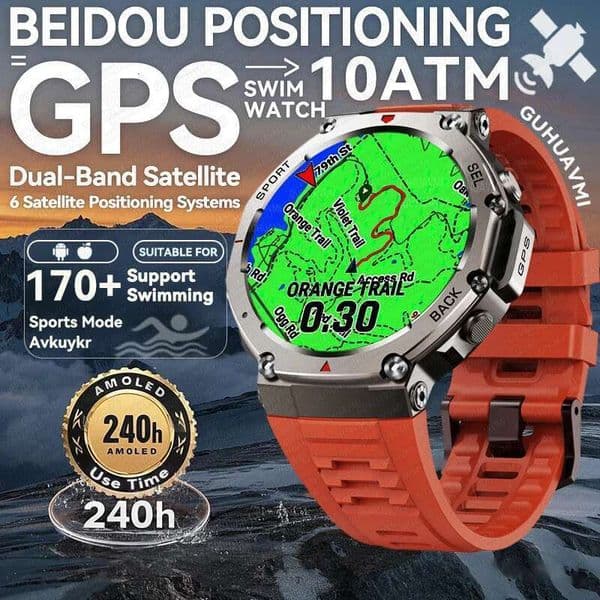 2025 For New Military Smart Watch Built-in GPS Compass Altimeter 10ATM Waterproof Sport Smartwatch Men Support Voice Call