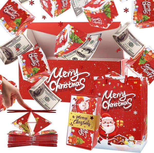Wholesale Christmas Wrap Diy Paper Money Pop-up Birthday Surprise Box Explosion for Money Unique Folding Bouncing Red Envelope Gift