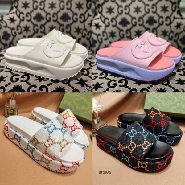 gg slippers sandal sliders macaron thick bottom non slip soft fashion g house slipper women wear beach flip flops ins gjm7 gucciis guccishoe guccily S7IM M4Q7