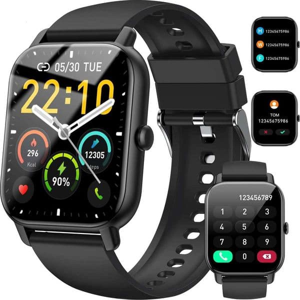 Jxrev Smart Watch, 1.85" Sports Watch for IP68 Waterproof, 110+ Sport Modes, Fiess Activity Tracker, Ultra Thin Watch.