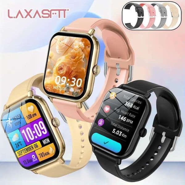 LAXASFIT 2025 New Bluetooth Answer Phone Men's Touch Talk Fiess Tracker Women's Smart Watch Gift