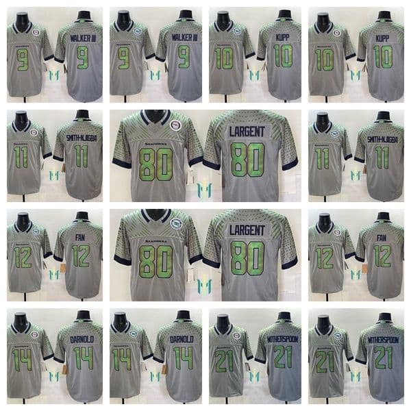 Kenneth Walker III Cooper Kupp Jaxon Smith-Njigba 12 Fan Sam Darnold Devon Witherspoon 2025 Men's Football Jerseys with 1976 patch - all stitched xxs-6xl women kids
