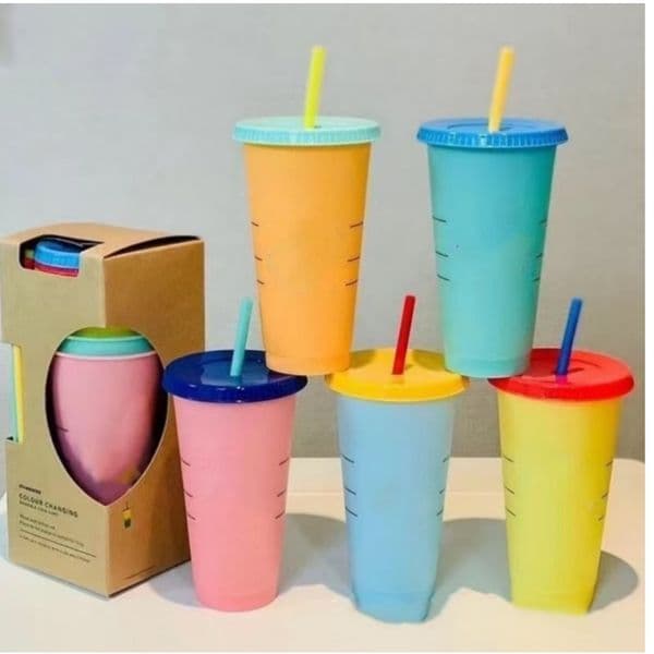Star bucks Bearista 24 oz Tumbler with Plastic Creative Straw Cup With Logo Change Color Water Bottle 710ml Cold Coffee Tumblers