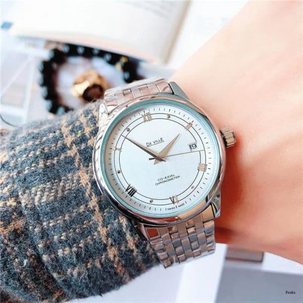 Fashionable watches, men's sports wristwatches, steel bands, high-quality top luxury brand wristwatches DE