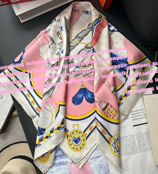 40 Colors Double-sided printing 100%Silk High-End 100% Real Silk Fabric Scarf Shawl Headscarf Bust Square Fashion Women's Printed Scarf Shawl Silk Scarf
