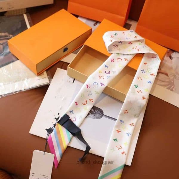 Designer Imitated Letter Print Headband Womens Fashion Long Handle Scarf Shoulder Tote Luggage Silk Head Bag 6X120cm