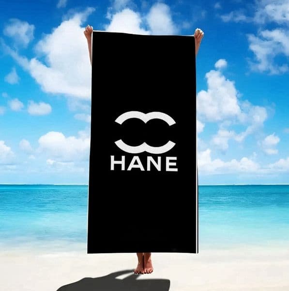 Vintage towel black classic letter beach towel designer fashion brand bath absorbent rectangular towel