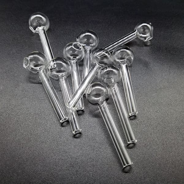 Mini Glass Pipe Oil Nail Burning 70mm Length Clear Concentrate Pipes Transparent Smoking Tube Dry Herb Tobacco Bowl