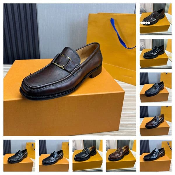 2023 Business Dress Shoes Fashion Brand Designer Elegant Formal Wedding Genuine Leather Shoes Men Lace Up Office Oxfords Mocassin Homme Size 38-45 Size 38-45