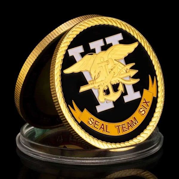 Seal Team Six Naval Special Warfare Development Group Colorized Challenge Art Coin Gold Plated Commemorative Coin W250207