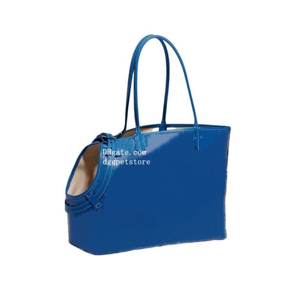 Designer Dog Cats Bag Woman Blue Color,Large Cat Puppy Handbag,PU Leather Pet Carrier with Wallet,Traveling Pets Tote Purse for Hiking Picnic Outdoor 6 lbs C31