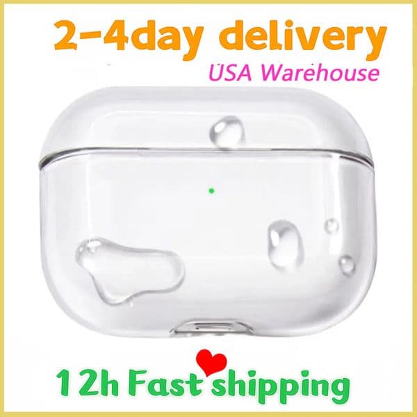 USA Stock For Pro 2 3 4 bluetooth earbuds Headphone Accessories Transparent TPU Silicone Waterproof Protective case Headphones Headset cover Case