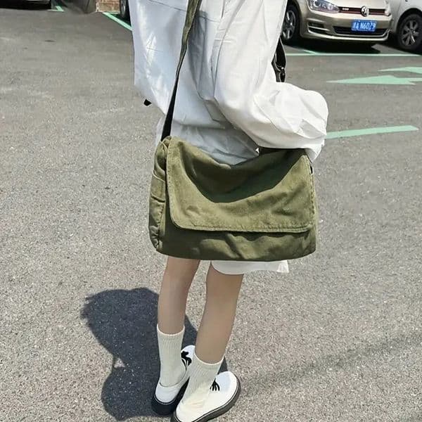Womens Messenger Bag Vintage Handbag Crossbody Handbag Canvas Teenager Shoulder Tote Bags Casual Handbags 250207