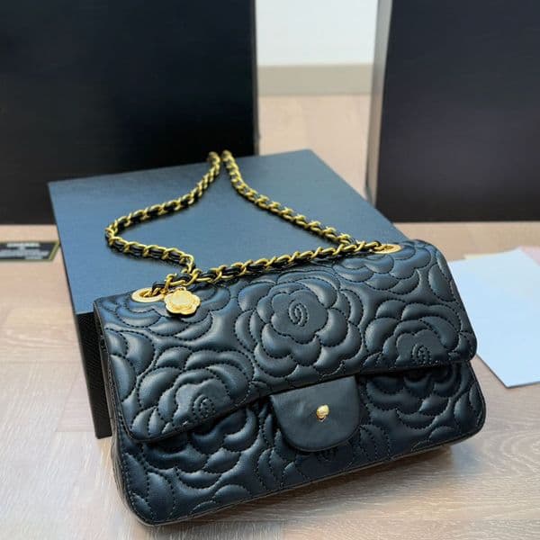 Designer Shoulder Handbag Women Golden buckle Chain flower Crossbody Bag Real Leather Evening Wallet Purses Bags W663