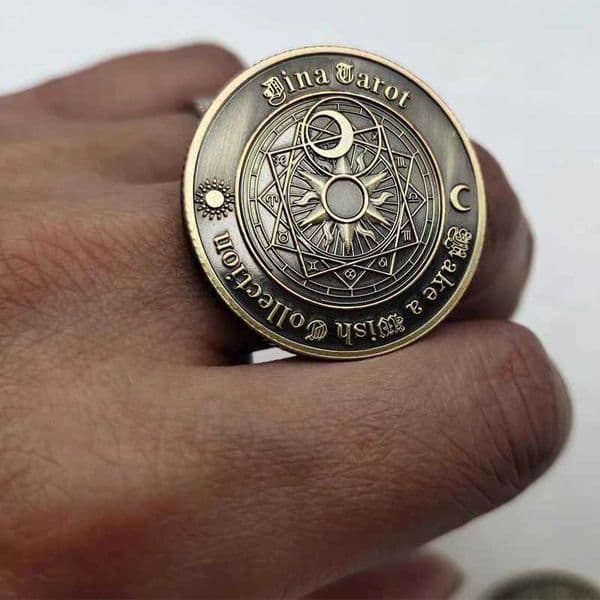 Luck Challenge Tarot Twelve Constellation Coin Flip Fidget Toy Anxiety Stress For Adults Kids Commemorative Gifts W250207