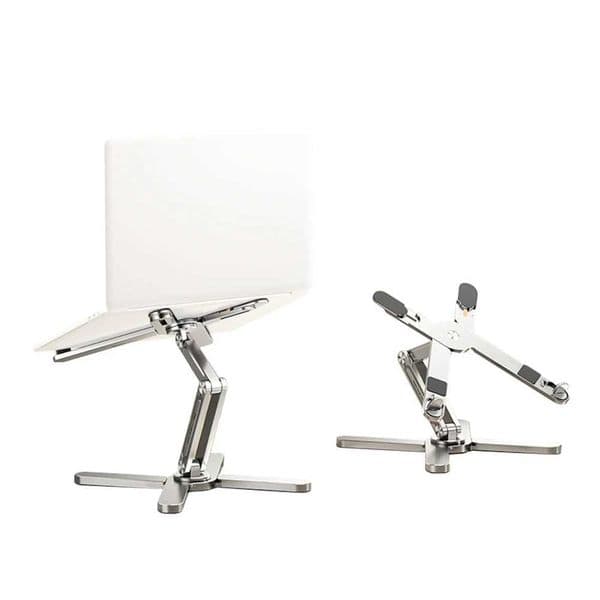Stand with 360 Rotating Metal Foldable Holder for 16 Computer Notebook X-Shaped Ergonomic Adjustable Desk Laptop RiserXJ250214