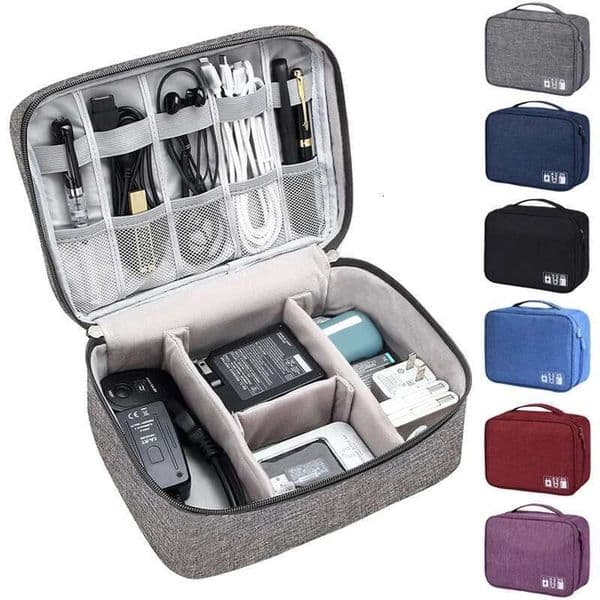 6Pcs/Set Portable Digital Storage Bag USB Gadget Waterproof Cable Pouch Electronics Organizer Devices Accessories Pack Supplies