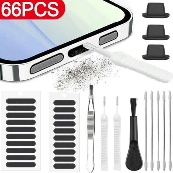 6Pcs/Set Cell Phone Speaker Cleaner Kit For iPhone Samsung Xiaomi Tablet Type C Port Universal Dust Removal Tool Portable Clean Brush Set