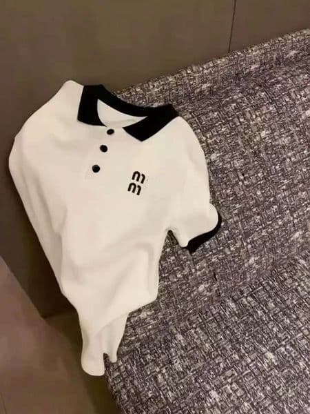 Designer women color block turn down collar logo letter print summer short sleeve polo shirts MLXLXXL