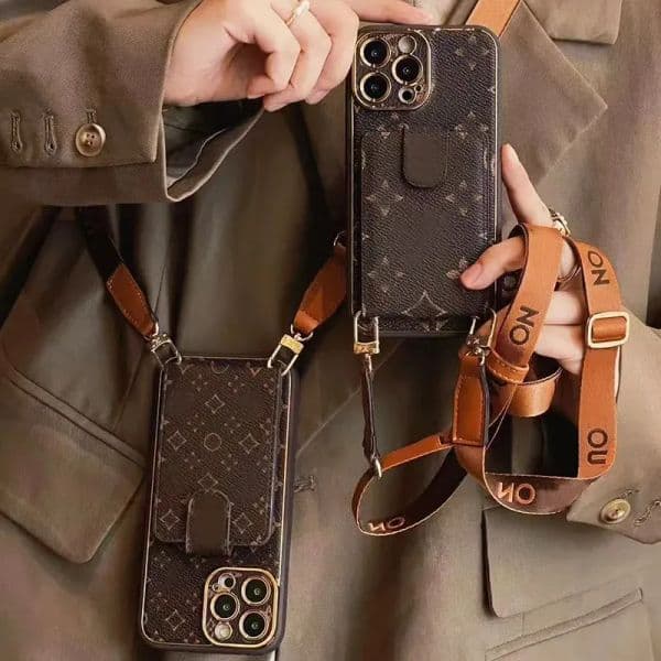 Women Crossbody Phone Case Designer iPhone Case for Apple iPhone 16 15 Pro Max 14 Pro Max 13 12 14 Plus Plus 11 Case Card Slot Bag Holder Wallet Case Cover Straps Lanyard