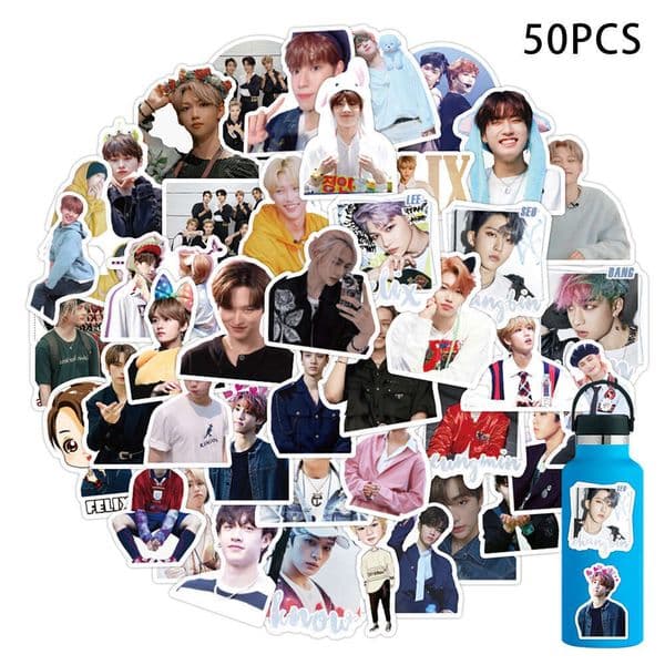 50 male group Straykids graffiti waterproof decorative stickers, phone cases, laptops, refrigerators, suitcases, computers