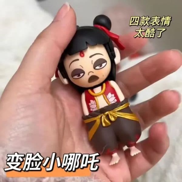 Nezha changing face doll creative doll decoration souvenir doll decompression tide play funny key chain magic children blind box